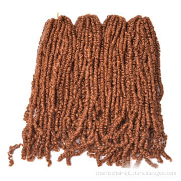 High Quality Freetress Spring Twist Locs Curly Fluffy Passion Twist Synthetic Braiding Hair Extensions Crochet Braids For Women